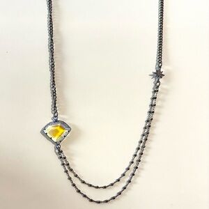 Melania Clara Iridescent Clear Stone Necklace